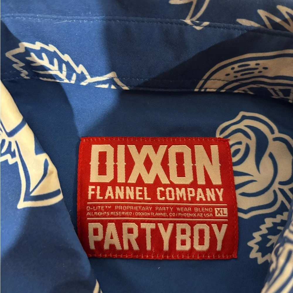 Dixxon Flannel Co Partyboy Blue Edition Short Sleeve Shirt Men’s Size XL - Picture 2 of 7